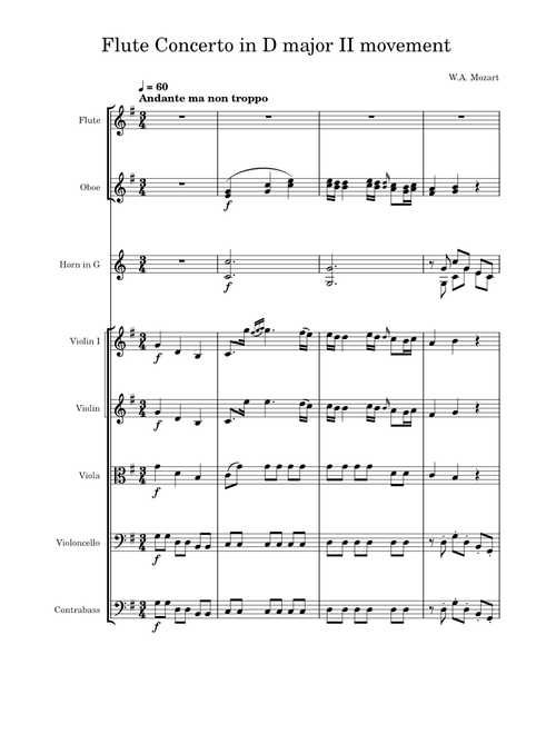 Flute Concerto in D major II movement, K.314/285d – Wolfgang Amadeus Mozart