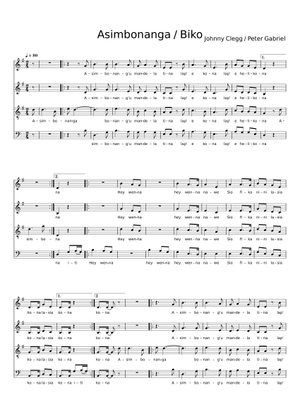 Asimbonanga Mandela de Johnny Clegg Sheet Music for Piano (Solo) easy ...