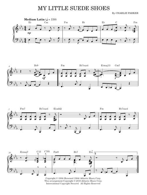 My little suede shoes - Charlie Parker (Piano Solo)