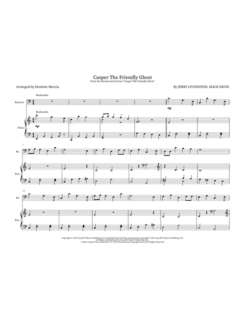 Casper The Friendly Ghost (Arr. Dominic Meccia) - Jerry Livingston (Instrumental Duet)