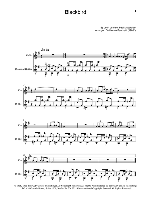 Blackbird (Arr. Guilherme Facchetti) - The Beatles (Instrumental Duet)
