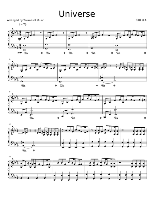 EXO (엑소) 'Universe' for Piano