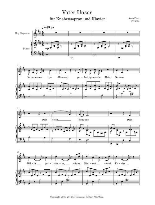 Vater Unser - Arvo Pärt