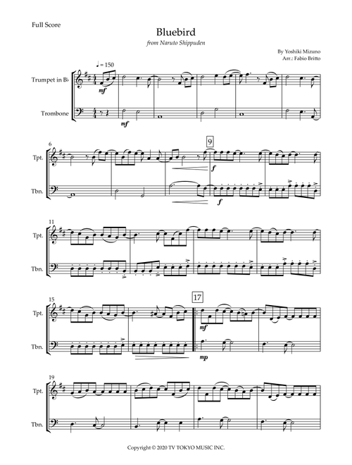 Ikimono Gakari's Blue Bird (Arr. Fabio Britto) - Yoshiki Mizuno (Instrumental Duet)