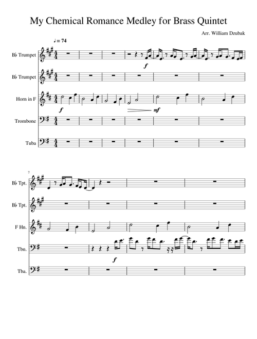 My Chemical Romance Medley for Brass Quintet
