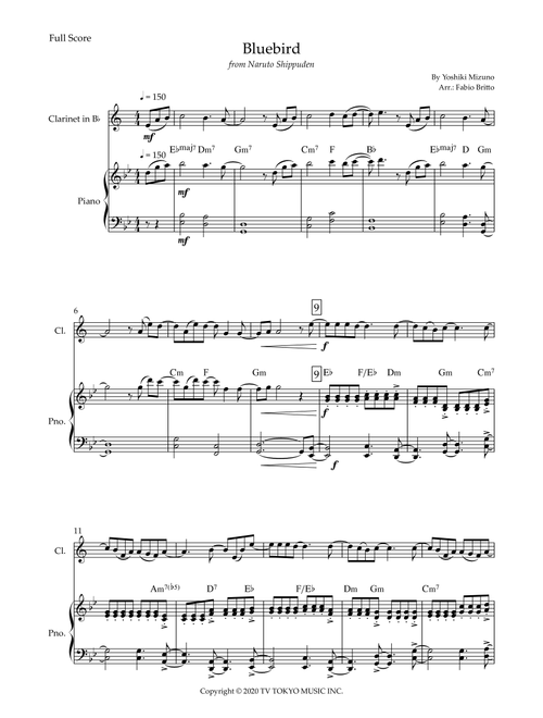 Ikimono Gakari's Blue Bird (Arr. Fabio Britto) - Yoshiki Mizuno (Clarinet and Piano)