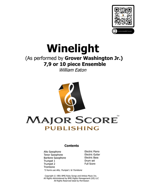 Winelight (Arr. MAJOR SCORE PUBLISHING TM.) - Grover Washington, Jr. (Large Ensemble)