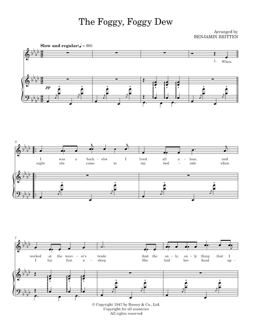 The Foggy Dew (Piano Vocal)