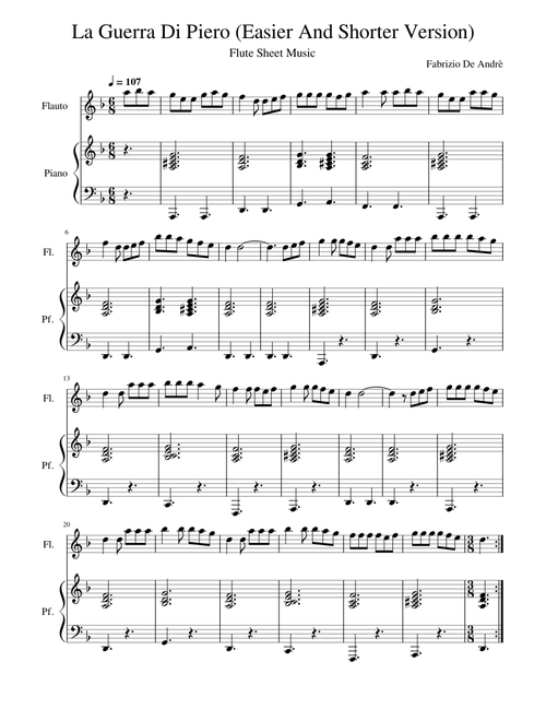 La Guerra Di Piero (Easier And Shorter Version)