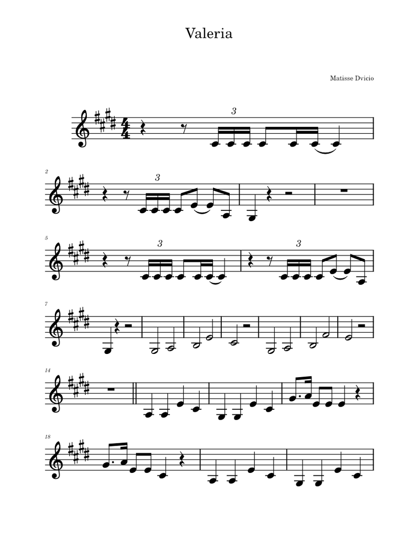 Valeria piano tutorial