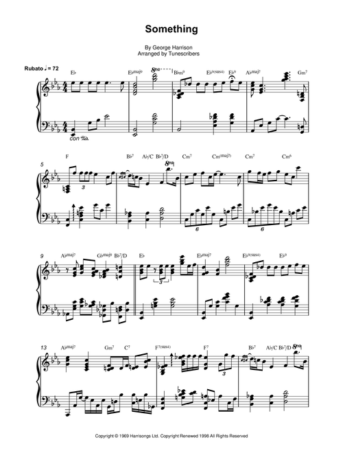 Something (Arr. Tunescribers) - George Harrison (Piano Solo)