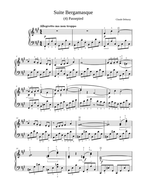 Debussy - Suite bergamasque (4) Passepied