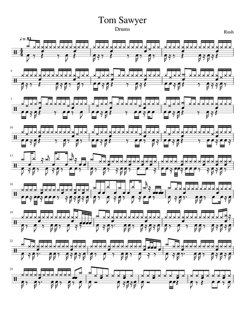 Tom Sawyer Drums