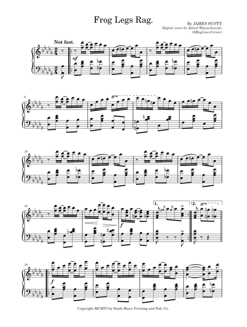 Frog Legs Rag. (James Scott, 1906)