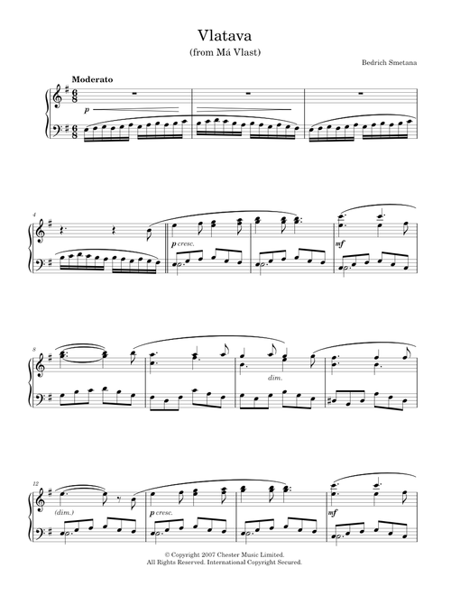 Vlatava (from 'Ma Vlast') - Bedrich Smetana (Piano Solo)