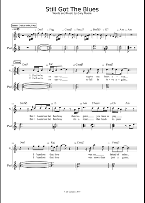 Gary Moore 楽譜 APRIL MUSIC Play Official version of Still got the blues Sheet Music by