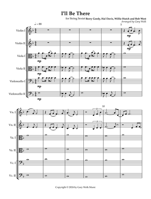 I'll Be There (Arr. Gary Wolk) - The Jackson 5 (String Ensemble)
