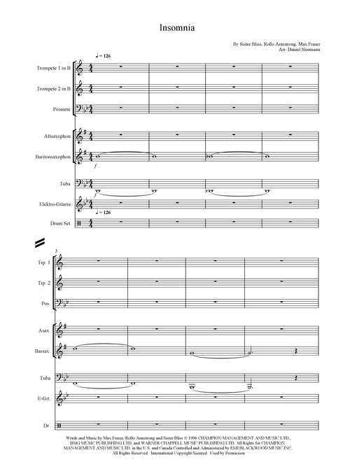 Insomnia (Arr. Daniel Neumann) - Faithless (Brass Ensemble)