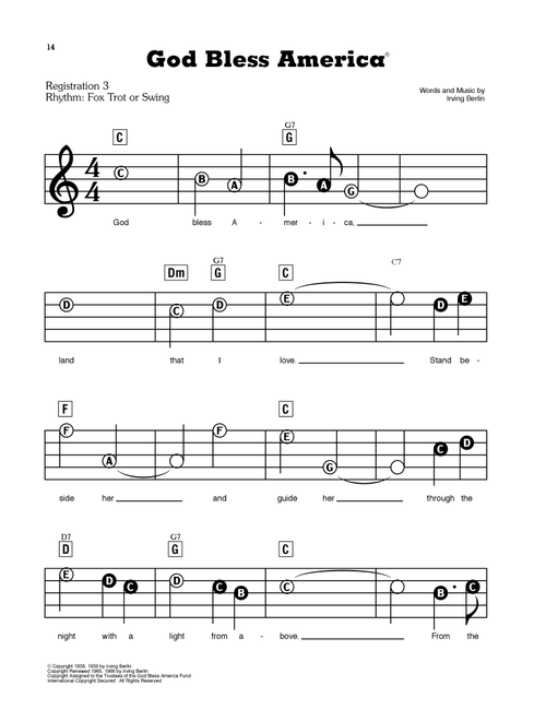 God Bless America - Irving Berlin (E-Z Play Today)