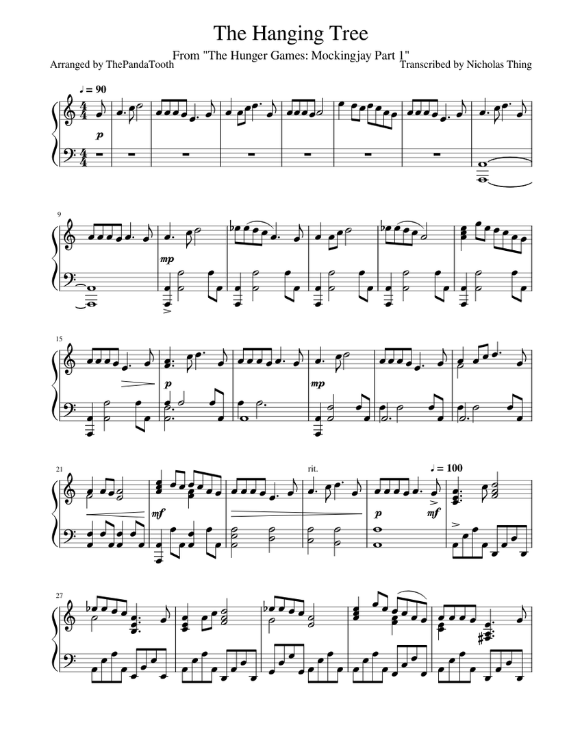 The Hanging Tree Sheet music for Piano (Solo)