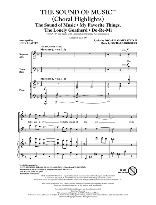 The Sound Of Music (Choral Highlights) (arr. John Leavitt) - Rodgers & Hammerstein (Choral, SATB)