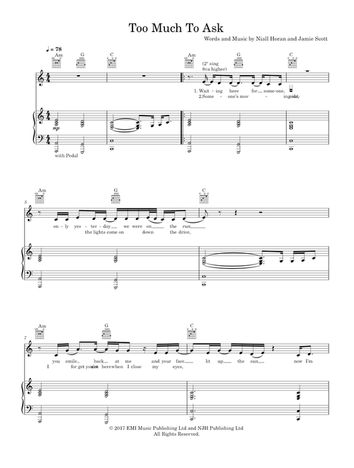 Too much to ask - Niall Horan (Piano-Voice-Guitar)