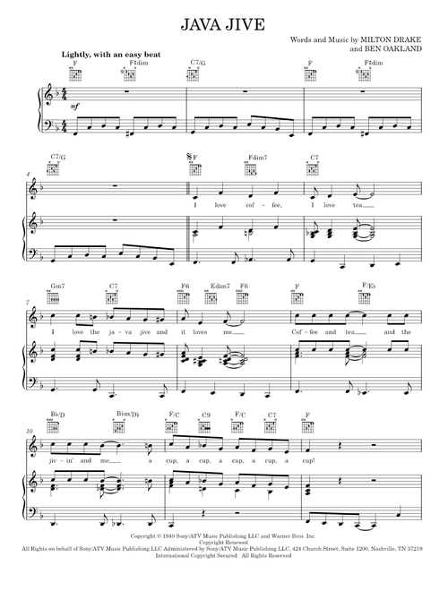 Java Jive - The Ink Spots (Piano-Vocal-Guitar)