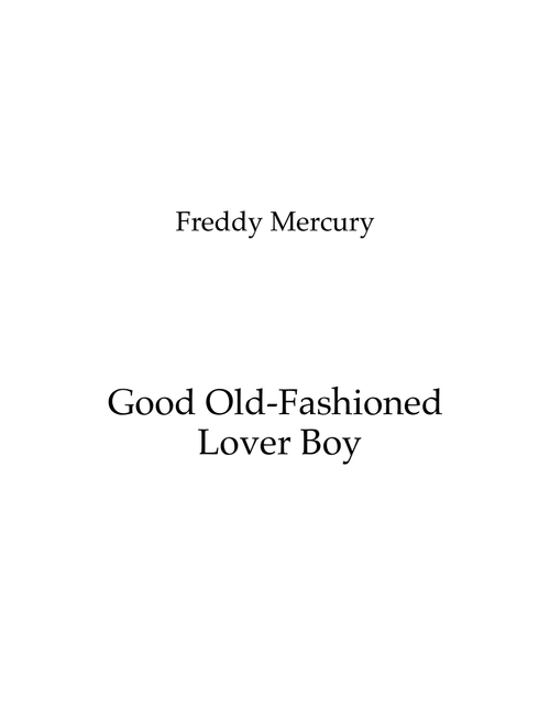 Good Old-Fashioned Lover Boy (Arr. Frank Stubbs) - Queen (Large Ensemble)