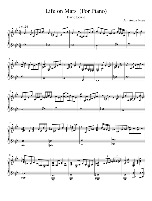 Life on Mars (For Piano)