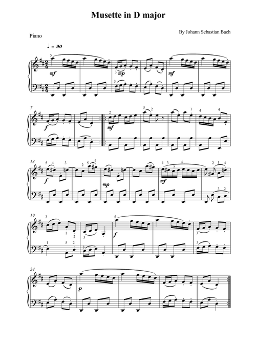 Musette in D Major (Arr. Wesley S. SIlva) - Johann Sebastian Bach (Piano Solo)