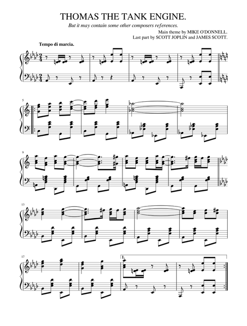 THOMAS THE TANK ENGINE but it may contain other composers references