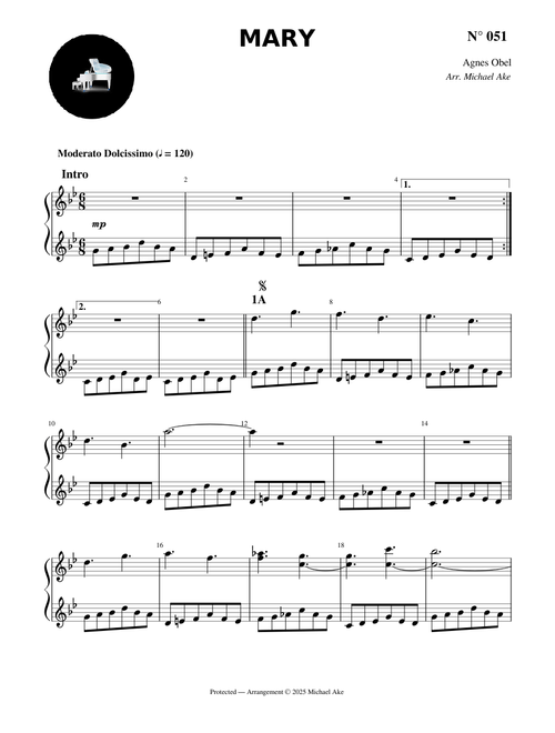 Mary - Agnes Obel – Musikscores