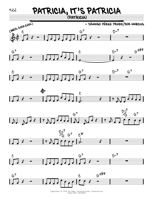 Patricia, It's Patricia (Patricia) - Perez Prado & His Orchestra (Real Book - Melody-Chords)