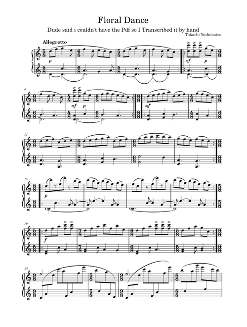 Pleiades Dance Book.1 No.1, Floral Dance  – Takashi Yoshimatsu Pleiades Dance Book.1 No.1, Floral Dance