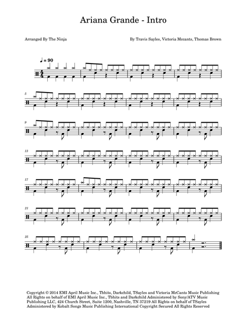 Intro (Arr. The Ninja) - Ariana Grande (Drums)