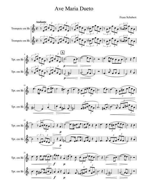 Ave Maria Dueto Trumpet Bb