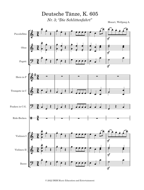 German Dance No. 3, K. 605