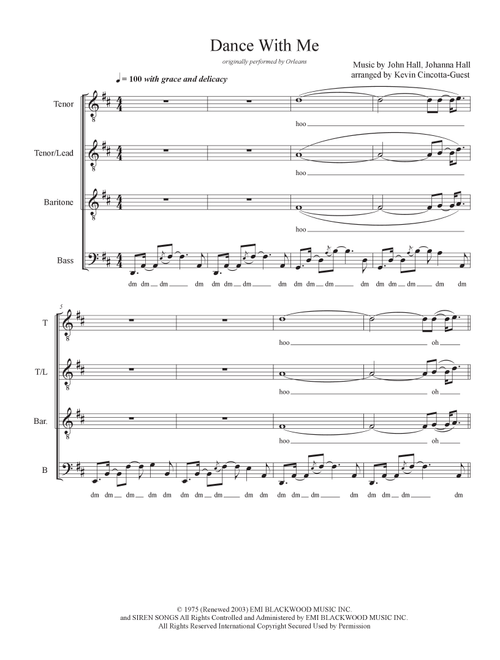 Dance With Me (Arr. Kevin Cincotta-Guest) - Orleans (Choral, TTBB)