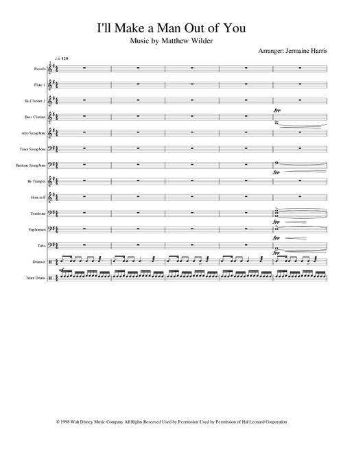 I'll Make A Man Out Of You (Arr. Jermaine Harris) - Matthew Wilder (Small Ensemble)