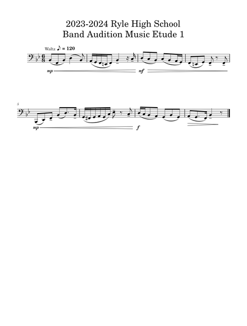 2023-2024 Ryle High School Band Audition Music