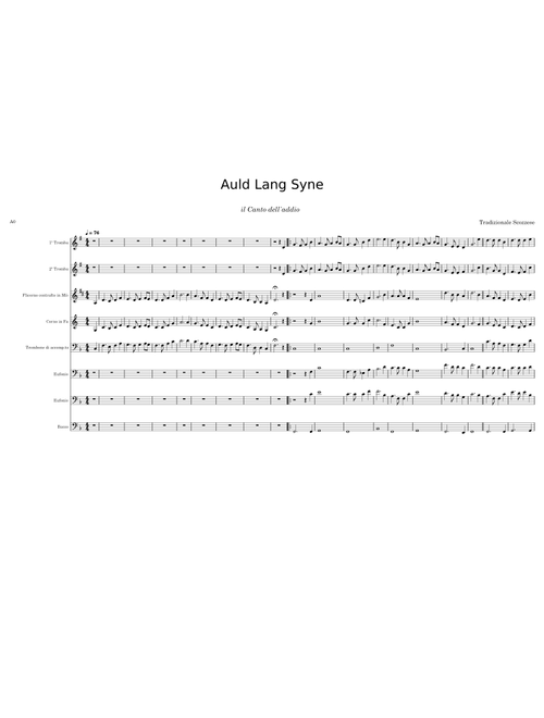 Auld Lang Syne – Davide Rizzio, Robert Burns sheet music arranged by dandoepi