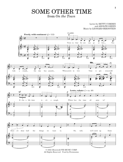 Some Other Time (from On the Town) - Leonard Bernstein (Piano Vocal)