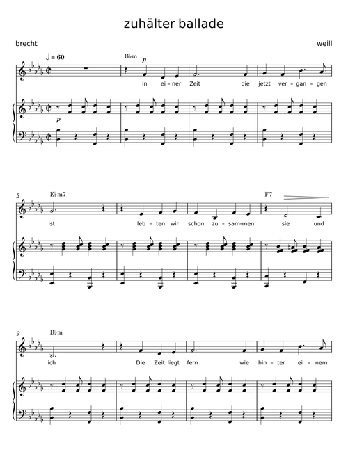 zuhälter ballade – weill;brecht