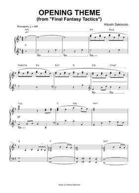 Free Final Fantasy Tactics by Hitoshi Sakimoto sheet music