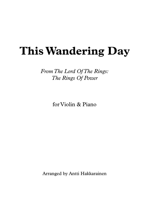 This Wandering Day (Arr. Antti Hakkarainen) - Janet Roddick, David Donaldson, David Long (Violin and Piano)