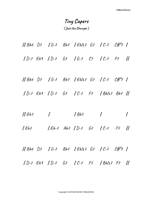Tiny Capers (Arr. Bronson Ferdinand Wright) - Clifford Brown (Lead Sheet - Fake Book)