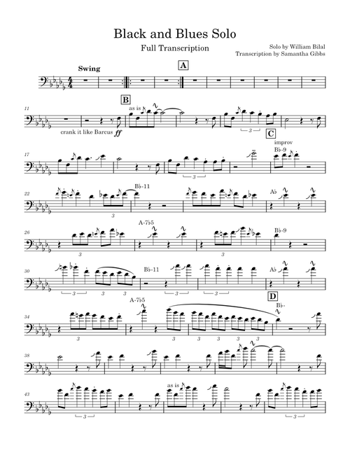Black and Blues Solo - William Bilal