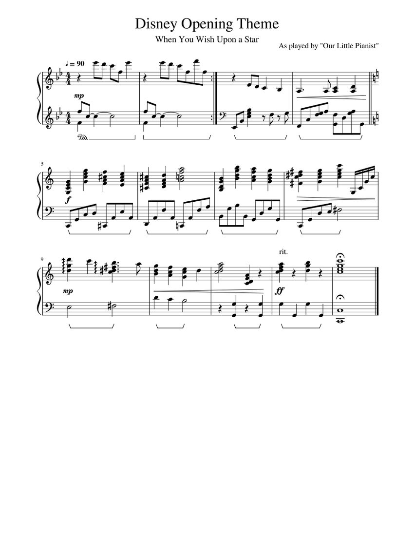 Disney Opening Theme Sheet music for Piano (Solo) Easy | Musescore.com disney-opening-theme-sheet-music-for-piano-solo-easy-musescore-com