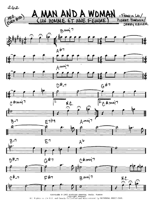 A Man And A Woman (Un Homme Et Une Femme) - Francis Lai (Real Book - Melody-Chords)