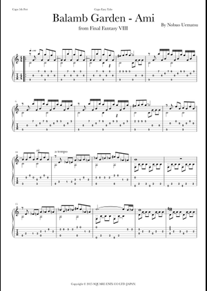 Final Fantasy VIII - Balamb Garden Sheet Music for Piano (Solo